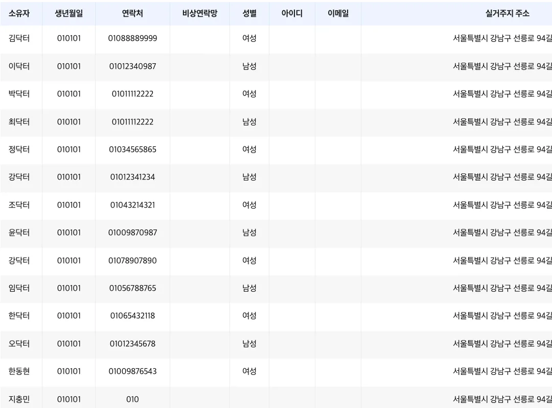 조합원 명부 통합 관리